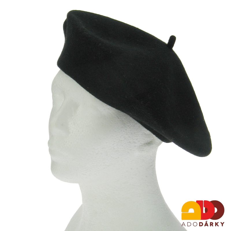 Vlněný baret černý