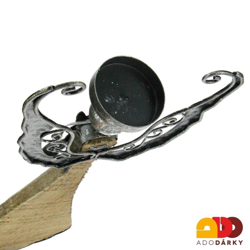 Plechový anděl s holubičkou svícen 39,5 cm