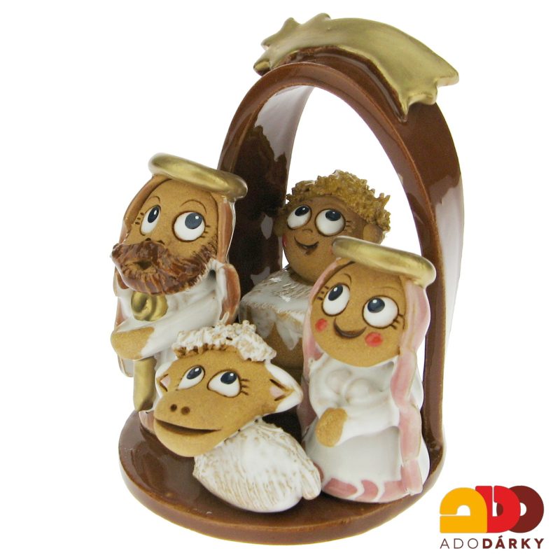 Keramický Betlém hnědý 10 cm