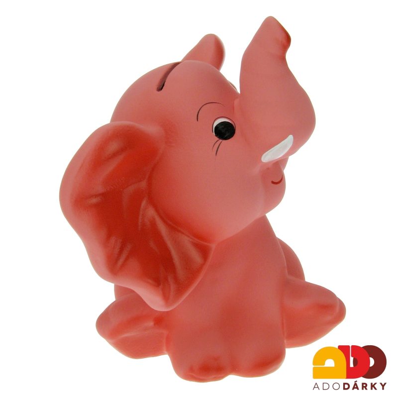 Pokladnička slon střední růžový 26 cm