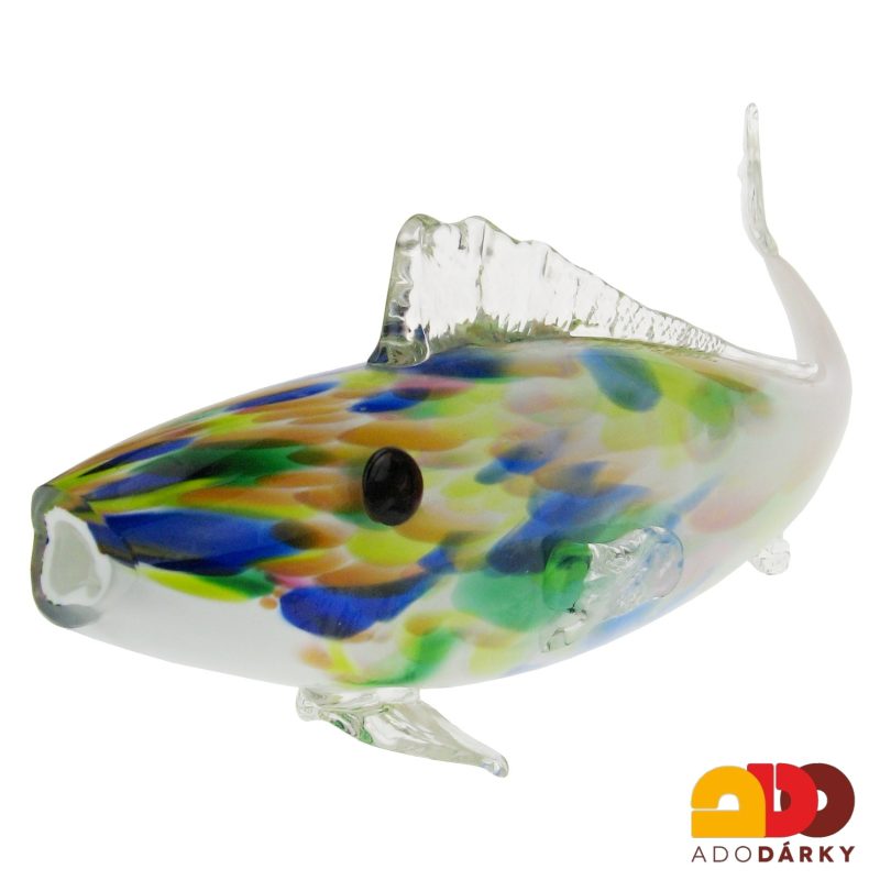 Skleněná ryba duhová 48 cm