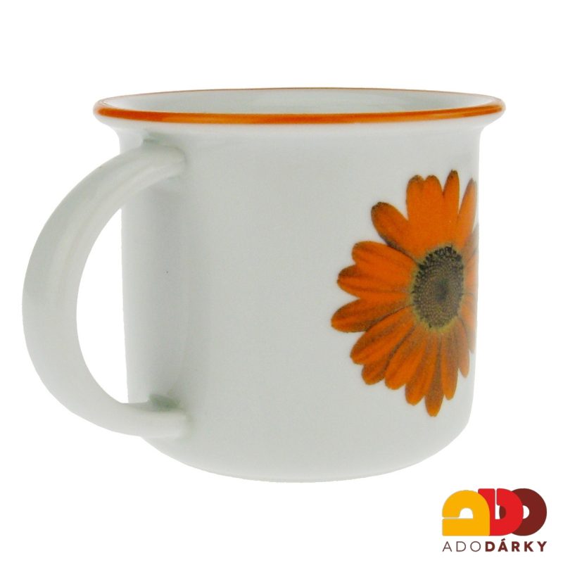 Hrnek mokka oranžová gerbera 0,1 l