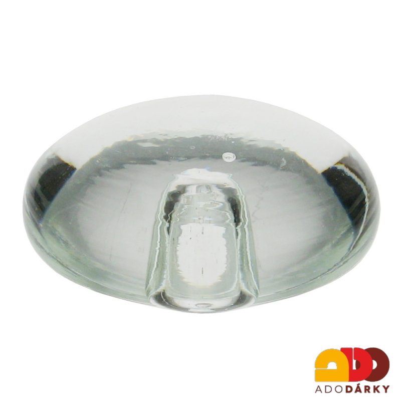 Skleněné těžítko čiré s bublinkou 8 cm
