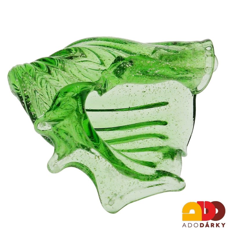 Lastura ze skla zelená třpytivá 14 cm