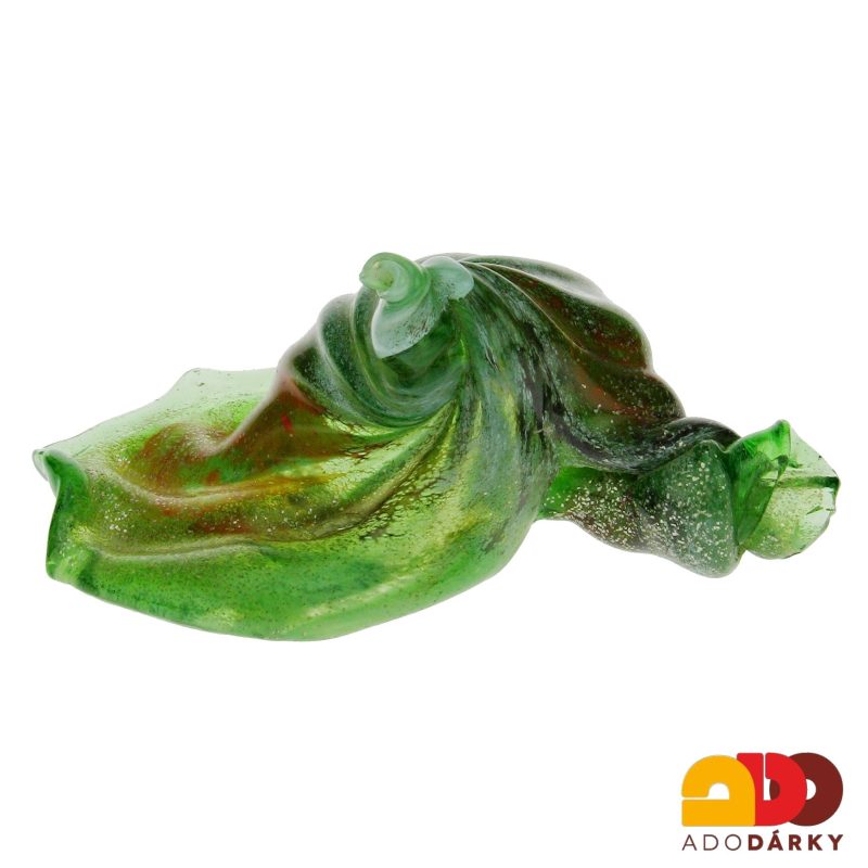 Lastura ze skla zelená se třpytkama 20 cm