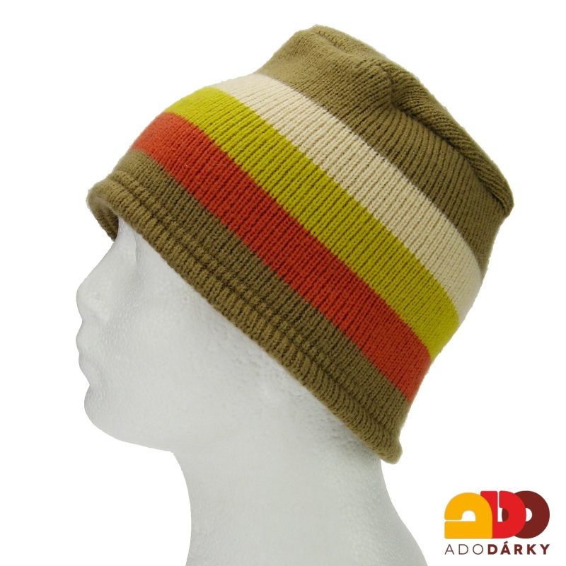 Dámská zimní klobouček pruhovaný
