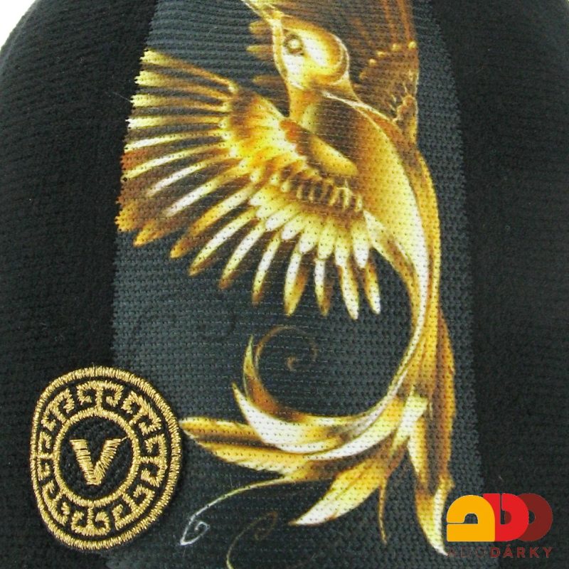 Vlněná zimní čepice černá s Fénixem