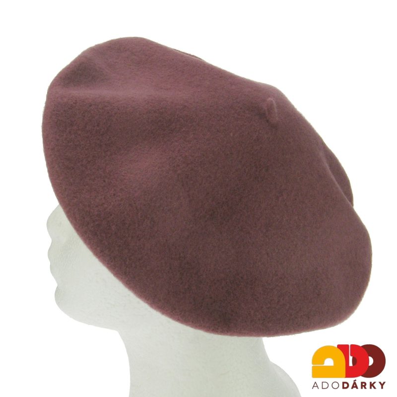 Vlněný baret starorůžový