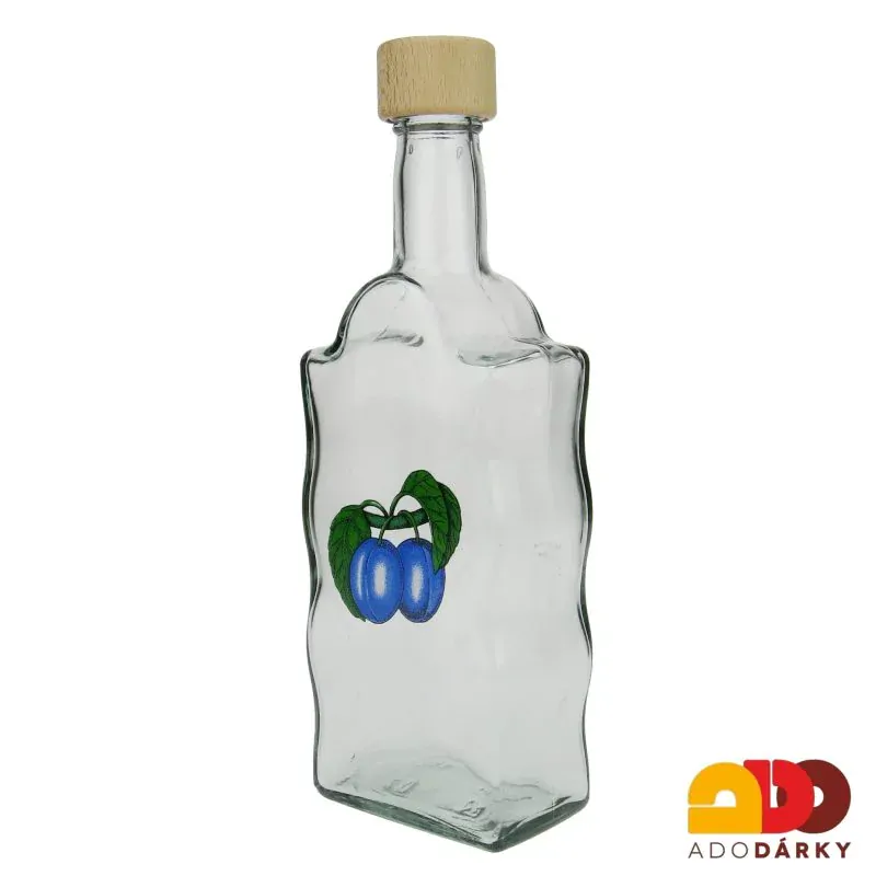 Láhev na slivovici tvarovaná švestka 0,2 l
