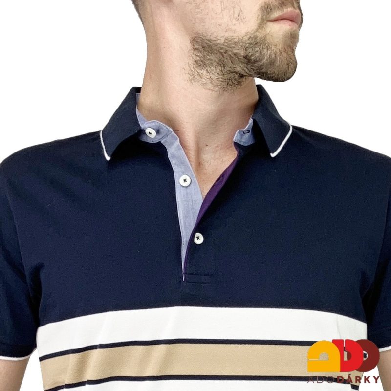 Pánská polokošile krátký rukáv barevné pruhy