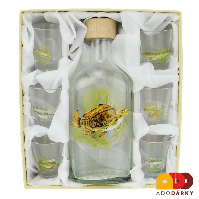 Sada 6 odlivek s láhví "Ryba" 0,35 l