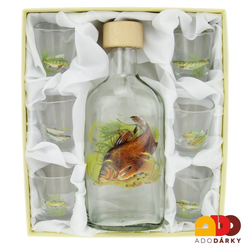 Sada 6 odlivek s láhví "Kapr" 0,35 l