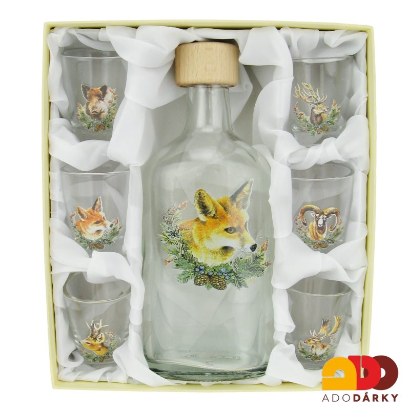 Sada 6 odlivek s láhví "Liška" 0,35 l