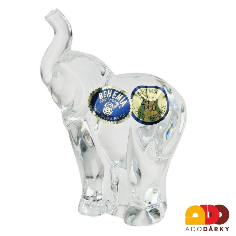 Skleněný slon Bohemia crystal 8,5 cm
