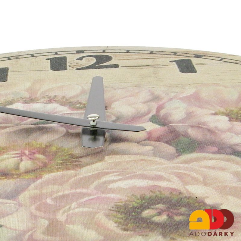Dřevěné hodiny "Pivoňky" Ø 39 cm
