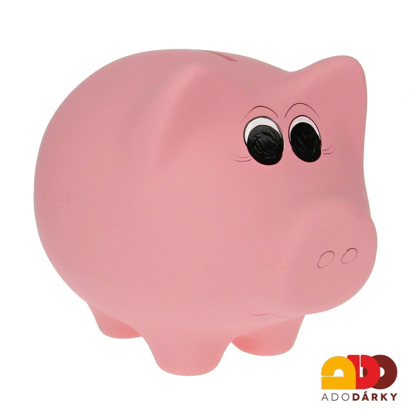 Pokladnička prasátko střední růžové světlé 24 cm