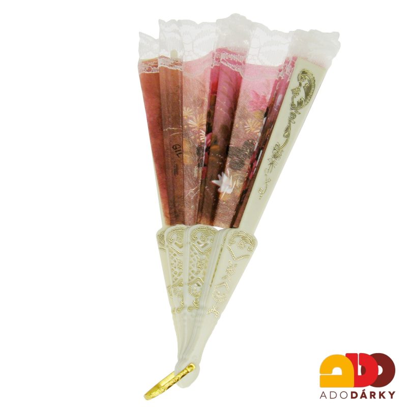 Vějíř krajkový s květy - varianta XVI. 42 cm