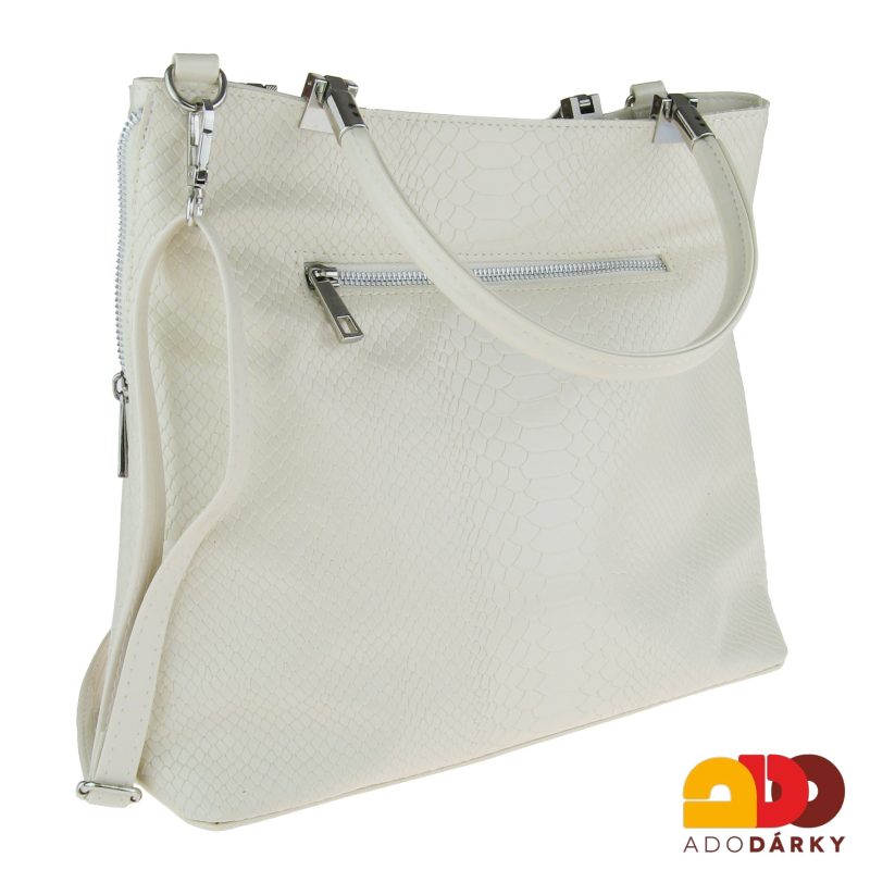 Kabelka Laura Biaggi s hadím vzorem béžová 34 cm