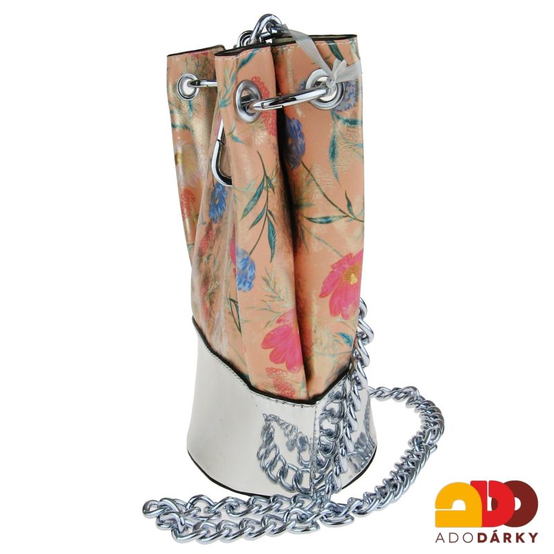 Kabelka POTRI oranžová s květy 26 cm