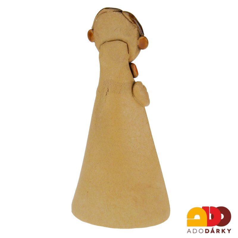 Svícen kluk s oranžovým motýlkem 15 cm