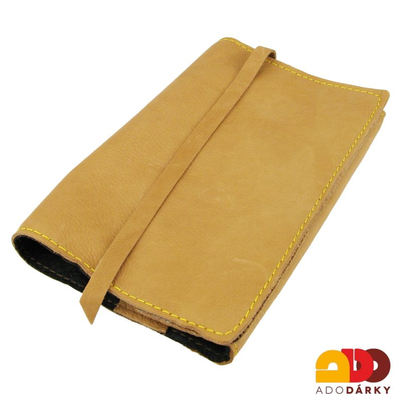 Kožený obal na knihy - Kaštanový se záložkou 