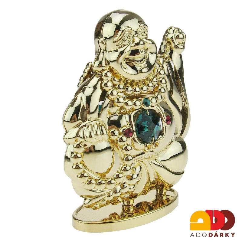 Budha Crystocraft 24K zlacená figurka