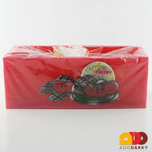Lampion kvádr velký Čokoláda s třešní