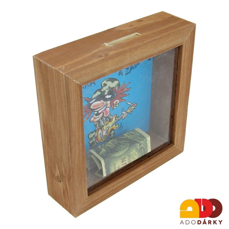 Dřevěná pokladnička Na chlast, cigára a zábavu