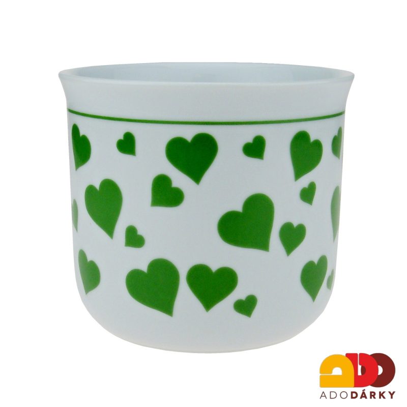 Porcelánový hrnek srdce zelený 650 ml