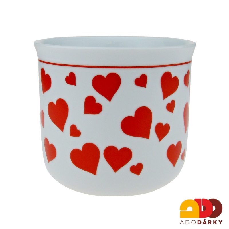 Porcelánový hrnek srdce červený 650 ml