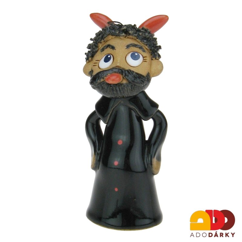 Zvonek čert s rohama 12,5 cm