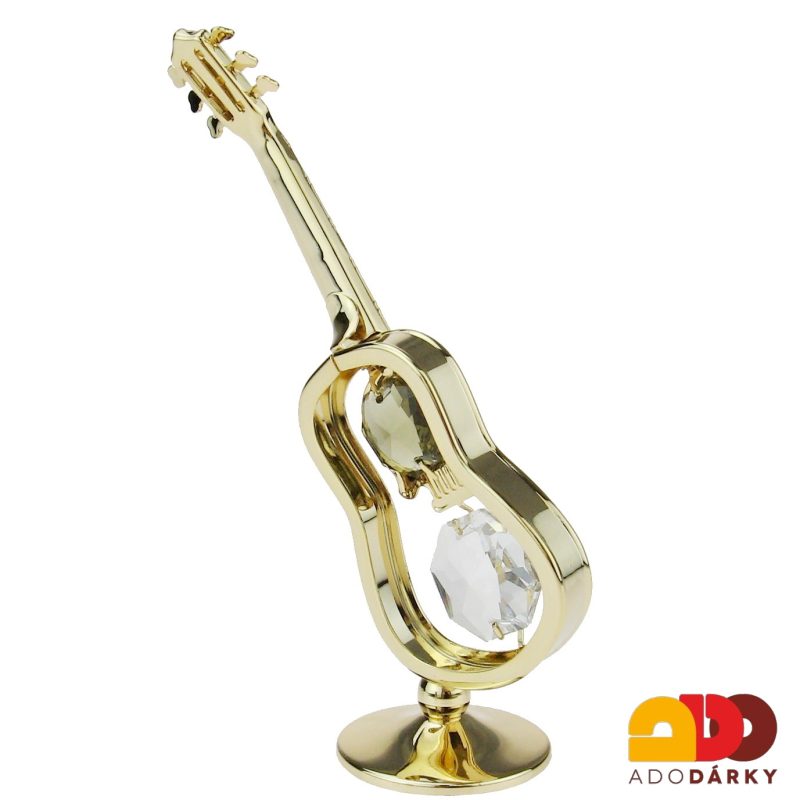 Kytara Crystocraft 24K zlacená figurka