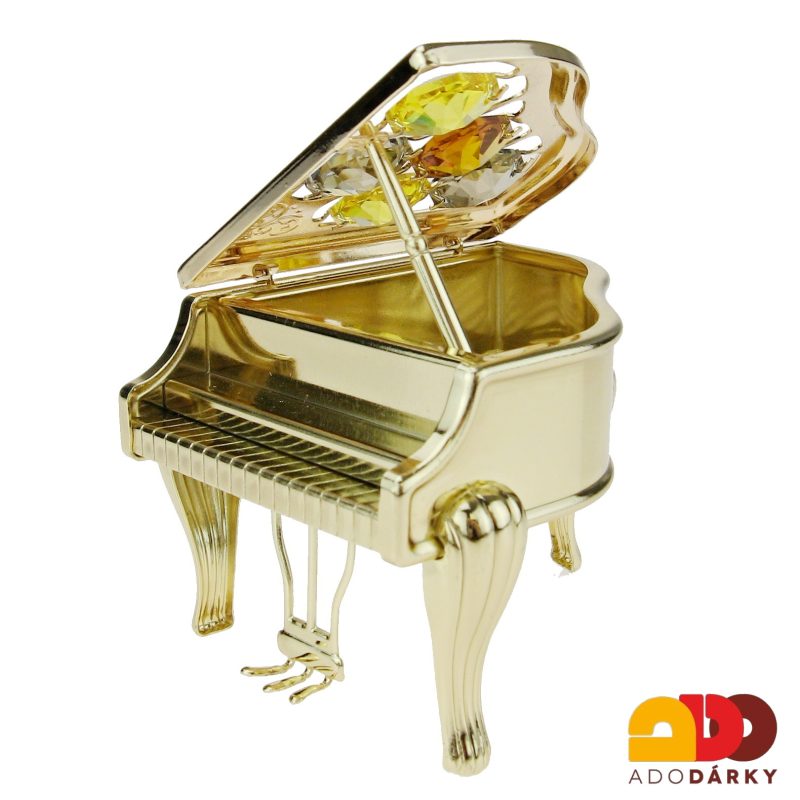 Klavír Crystocraft 24K zlacená figurka