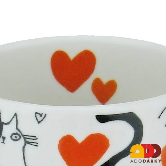 Hrnek kočky se srdíčky 0,43 l