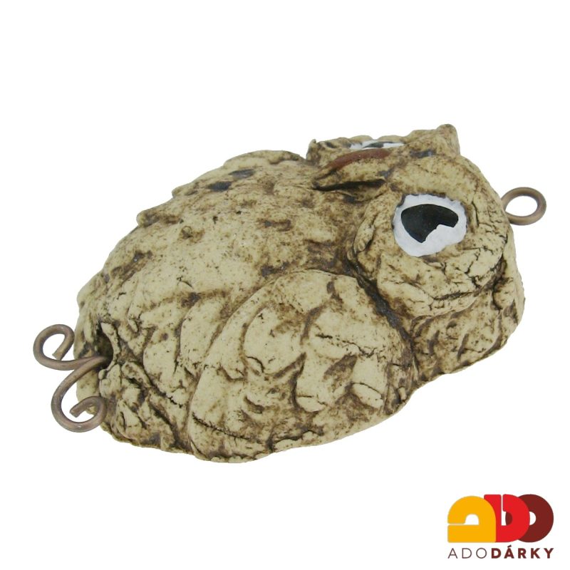 Sovička z keramiky s drátěnýma nožkama 7 cm