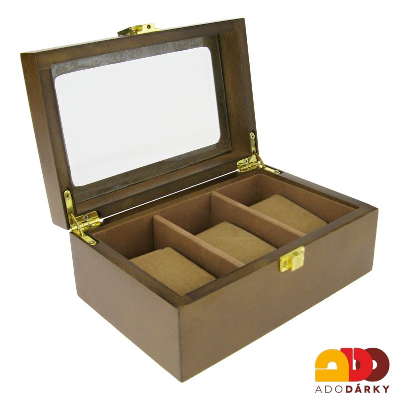 Šperkovnice se skleněným víkem 18 cm