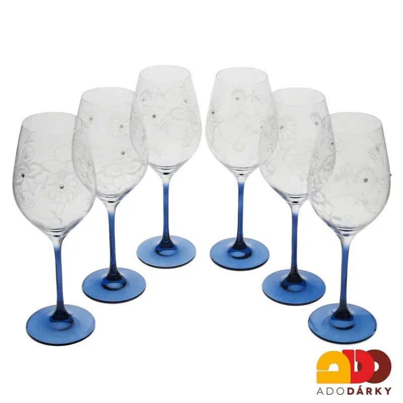 Sklenice na víno Cibulákový dekor 360 ml sada 6 ks