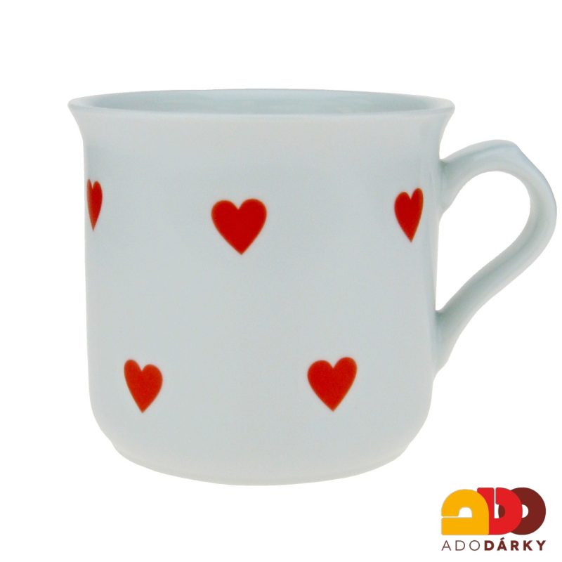 Porcelánový hrnek srdce červený 650 ml
