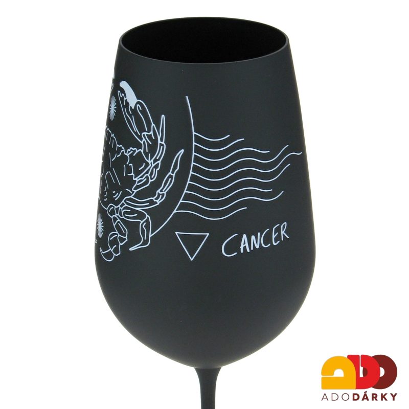 Černá číše na víno znamení Rak 0,55 l