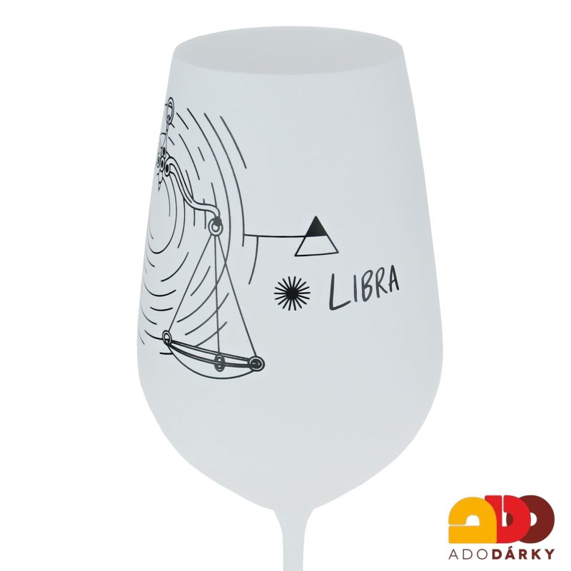 Bílá číše na víno znamení Váhy 0,55 l