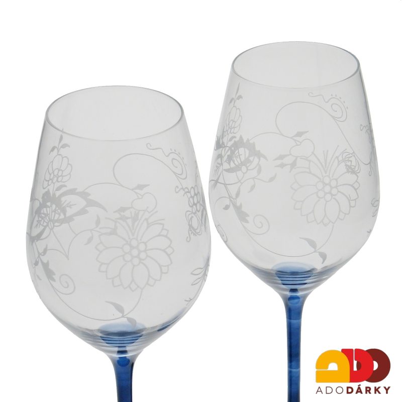 Sklenice na víno Cibulákový dekor 360 ml sada 2 ks