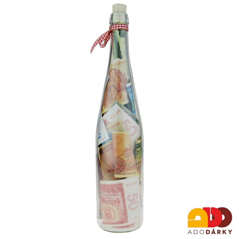 Láhev plná peněz "Nějak bylo, nějak bude!"