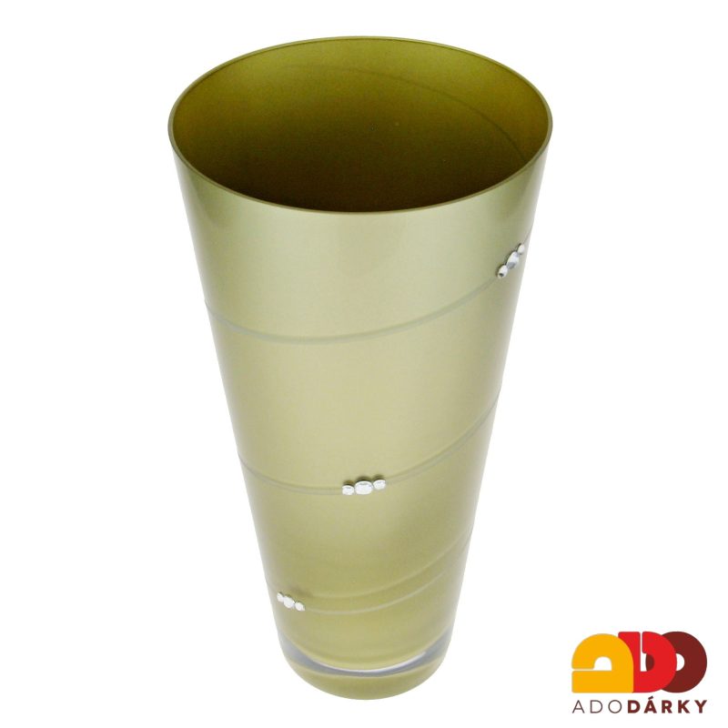 Váza zlatá brus Swarovski 25 cm