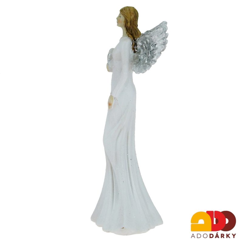 Anděl se stříbrnými křídly s hvězdičkou 19,5 cm