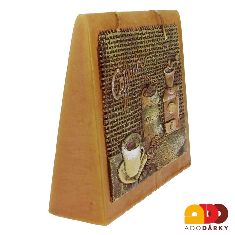 Svíčka hnědá se dvěma knoty 13 cm