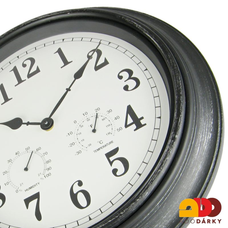 Hodiny s teploměrem a vlhkoměrem 40 cm