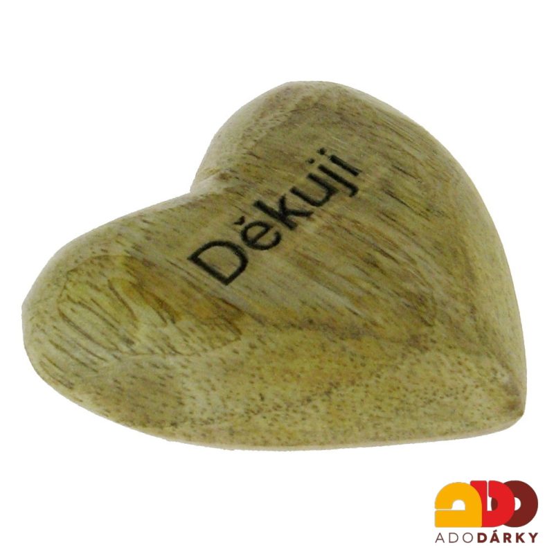 Dřevěné srdce "Děkuji" 7,5 cm