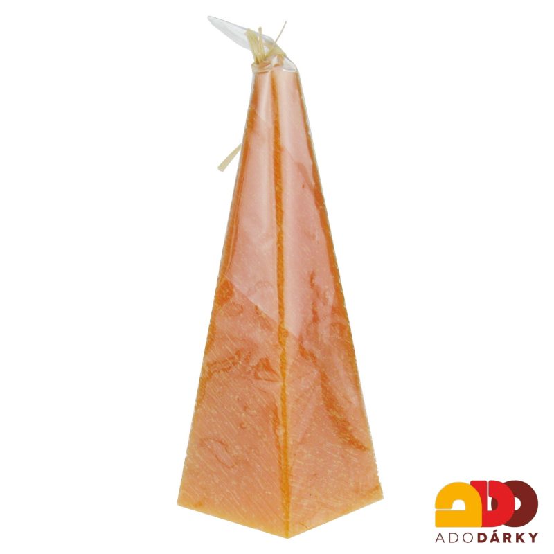 Svíčka jehlan Halloween oranžová 14,5 cm
