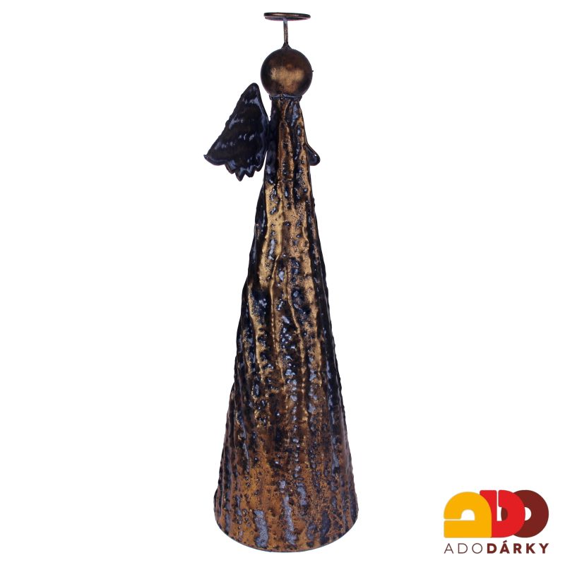 Plechový anděl měděný 47 cm