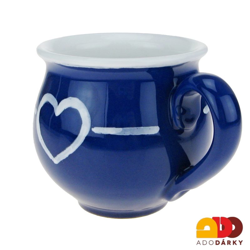 Hrnek baculatý se srdíčkem modrý 0,4l